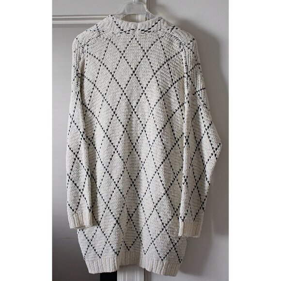 New w/Tags Eileen Fisher L/XL - Argyle Kimono Cardigan - Heavy Cotton Cardi Coat - Picture 2 of 10